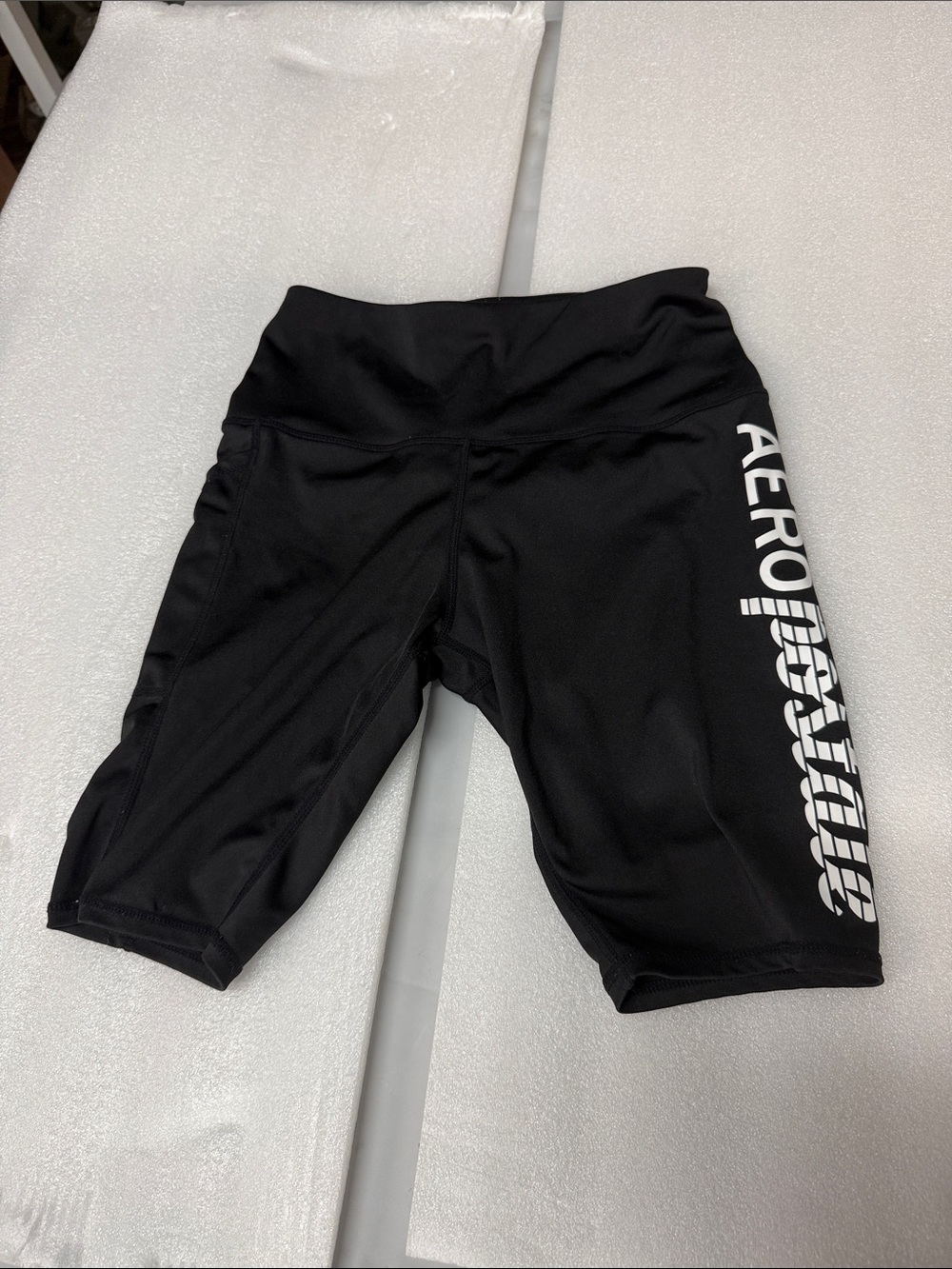 Aeropostale Black Logo Side Bike Shorts